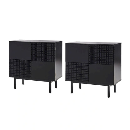 Arnold Modern 30Tall 2 Door Accent Cabinet with Metal Leg Set of 2by HULALA HOME