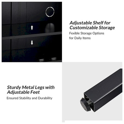 Arnold Modern 30Tall 2 Door Accent Cabinet with Metal Leg Set of 2by HULALA HOME