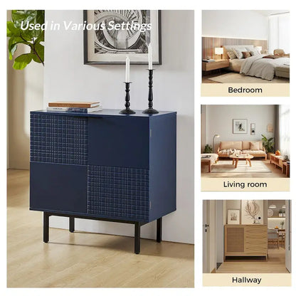 Arnold Modern 30Tall 2 Door Accent Cabinet with Metal Leg Set of 2by HULALA HOME