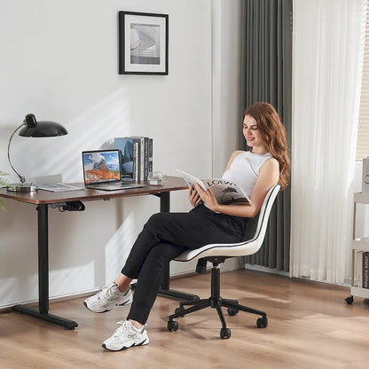 Ergonomic Office Chair Swivel Armless Desk Chair with Wheels