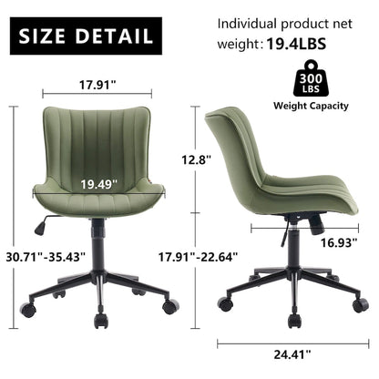 Ergonomic Office Chair Swivel Armless Desk Chair with Wheels