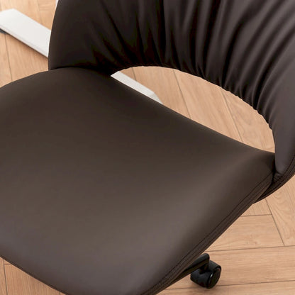 Swivel Armless Ergonomic Office Chair with Wheels