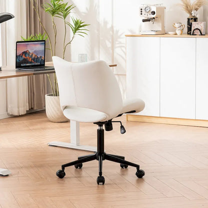 Swivel Armless Ergonomic Office Chair with Wheels