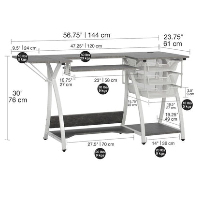 Sew Ready Pro Stitch Sewing and Craft Table with Storage