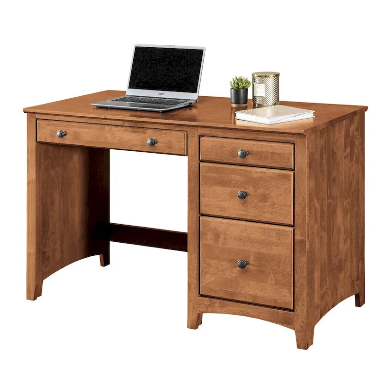Arch+Haven Solid Wood 4 Drawer Desk