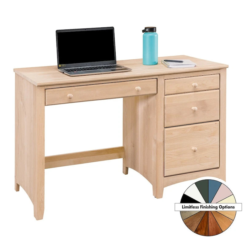 Arch+Haven Solid Wood 4 Drawer Desk