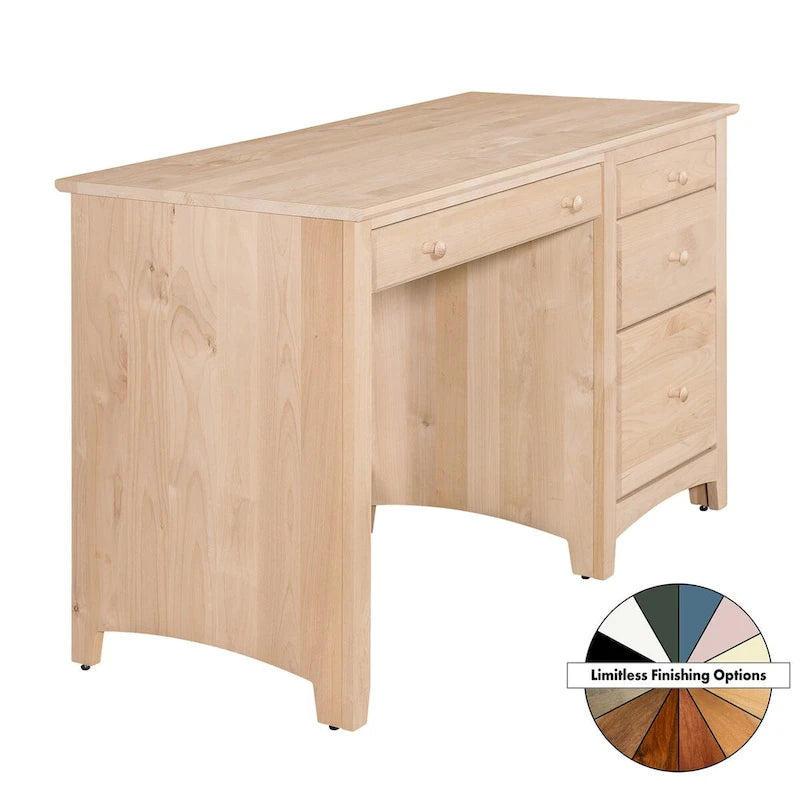 Arch+Haven Solid Wood 4 Drawer Desk