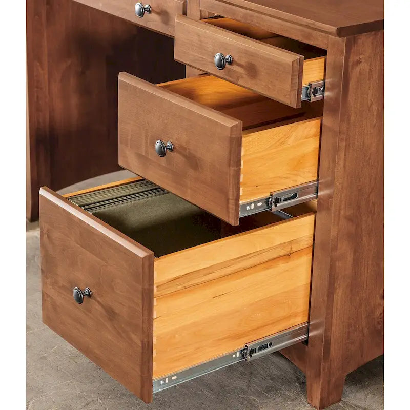 Arch+Haven Solid Wood 4 Drawer Desk