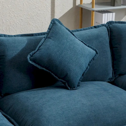 L-Shape Chenille Upholstered Sofa with Ottoman by Harper&Bright Designs