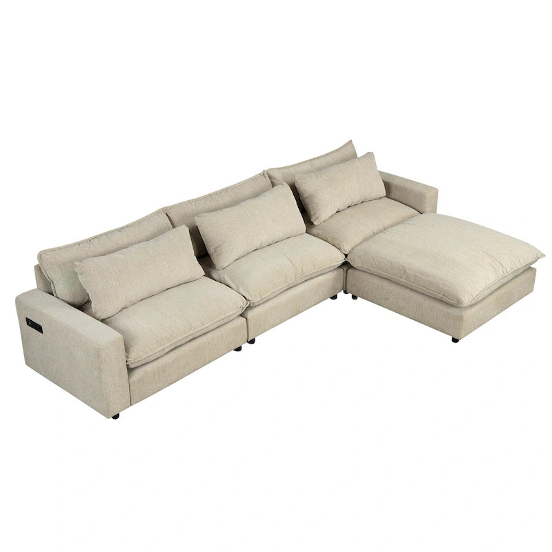 Sectional Sofa Cloud Sofa Chenille Upholstered Sofa