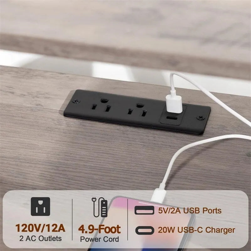 Record Player Stand with Charging Station