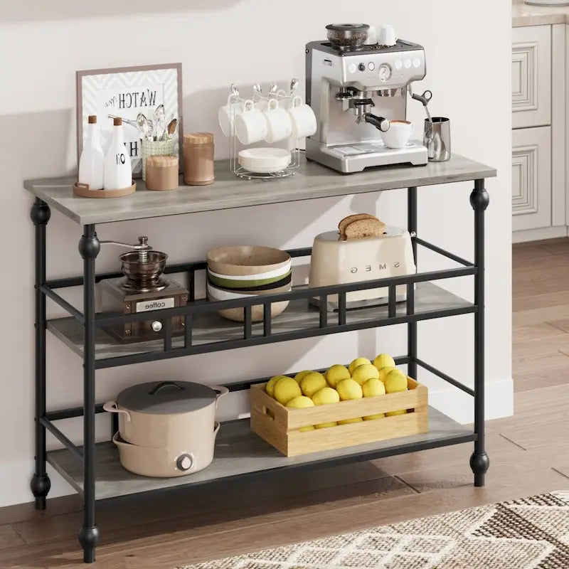 3-Tier Narrow Console Table for Entryway with Shelves