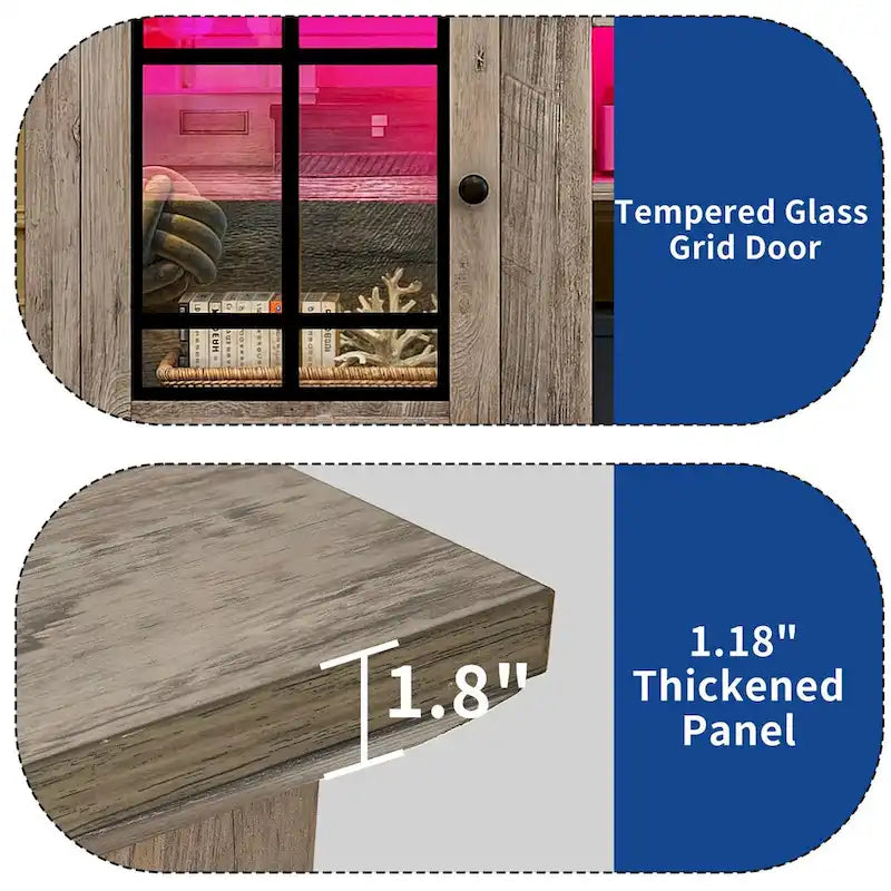 Moasis TV Stand for TVs up to 75 LED Entertainment Center Media Console with Glass Doors