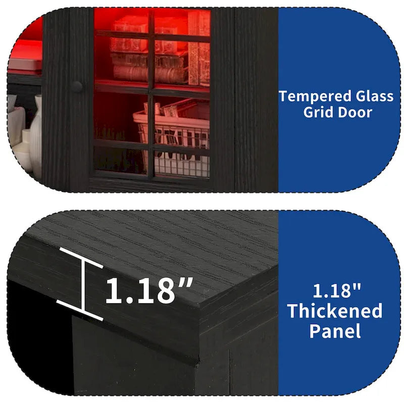 Moasis TV Stand for TVs up to 75 LED Entertainment Center Media Console with Glass Doors