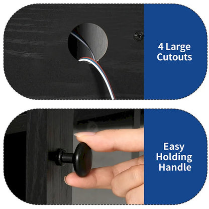 Moasis TV Stand for TVs up to 75 LED Entertainment Center Media Console with Glass Doors