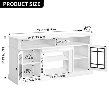 Moasis TV Stand for TVs up to 75 LED Entertainment Center Media Console with Glass Doors