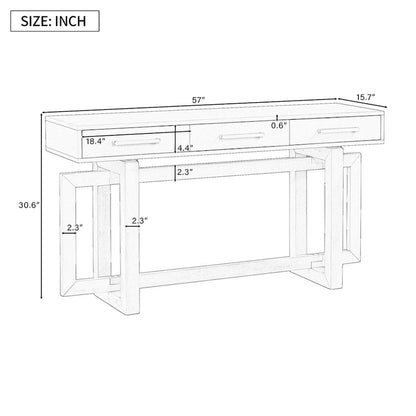 Elegant Console Table with Three Drawers, Extra Long Entryway Table for Entryway, Hallway, Living Room, Foyer