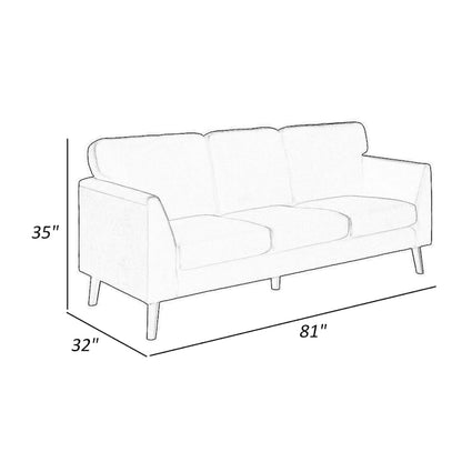 Bard 81 Inch Sofa, Yellow Velvet, Reversible Cushions, Dark Brown Wood