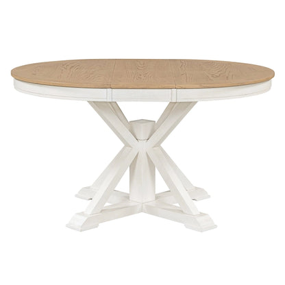 Retro Functional Extendable Dining Table with a 12 Leaf