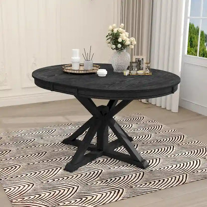 Retro Functional Extendable Dining Table with a 12 Leaf
