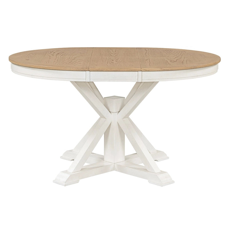 Retro Functional Extendable Dining Table with a 12 Leaf