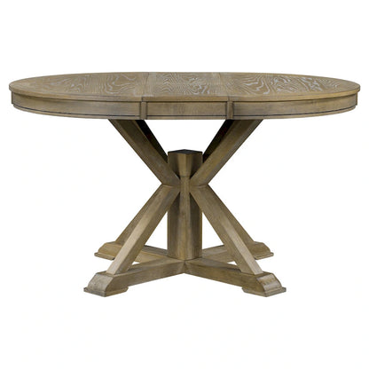 Retro Functional Extendable Dining Table with a 12 Leaf