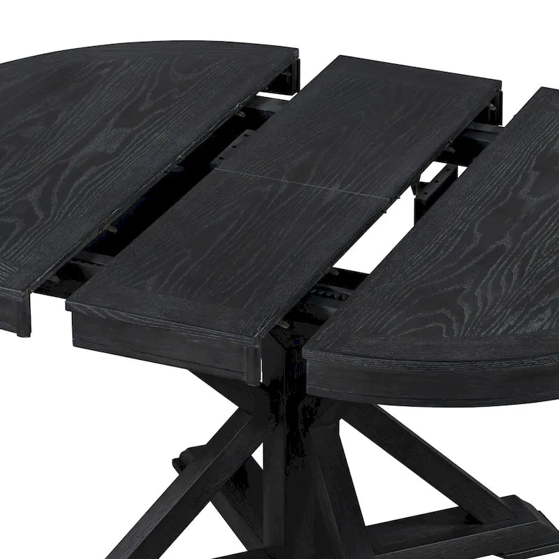 Retro Functional Extendable Dining Table with a 12 Leaf