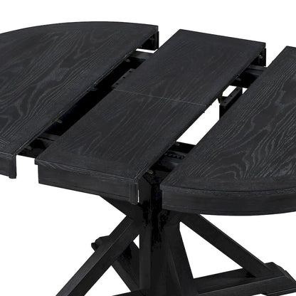 Retro Functional Extendable Dining Table with a 12 Leaf