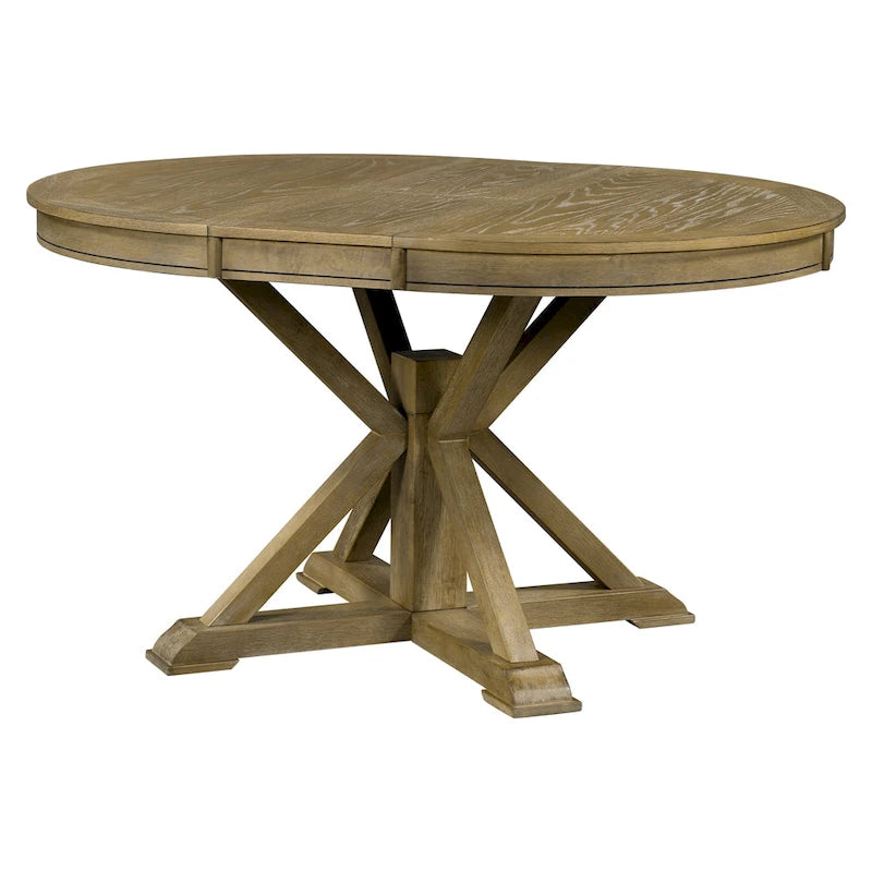 Retro Functional Extendable Dining Table with a 12 Leaf