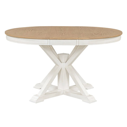Retro Functional Extendable Dining Table with a 12 Leaf