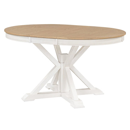 Retro Functional Extendable Dining Table with a 12 Leaf