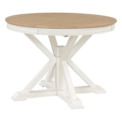 Retro Functional Extendable Dining Table with a 12 Leaf
