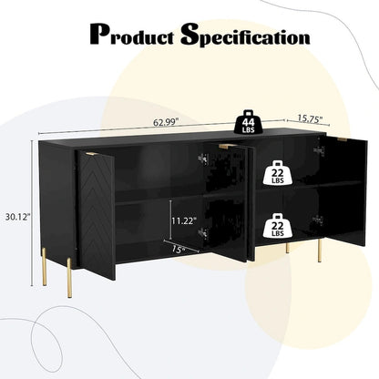 Mid-Century Four Door Storage Buffets Sideboards