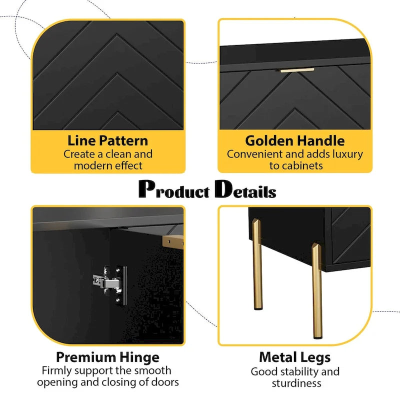 Mid-Century Four Door Storage Buffets Sideboards