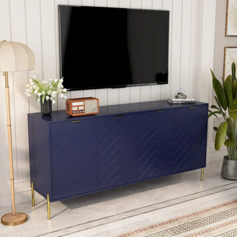 Mid-Century Four Door Storage Buffets Sideboards