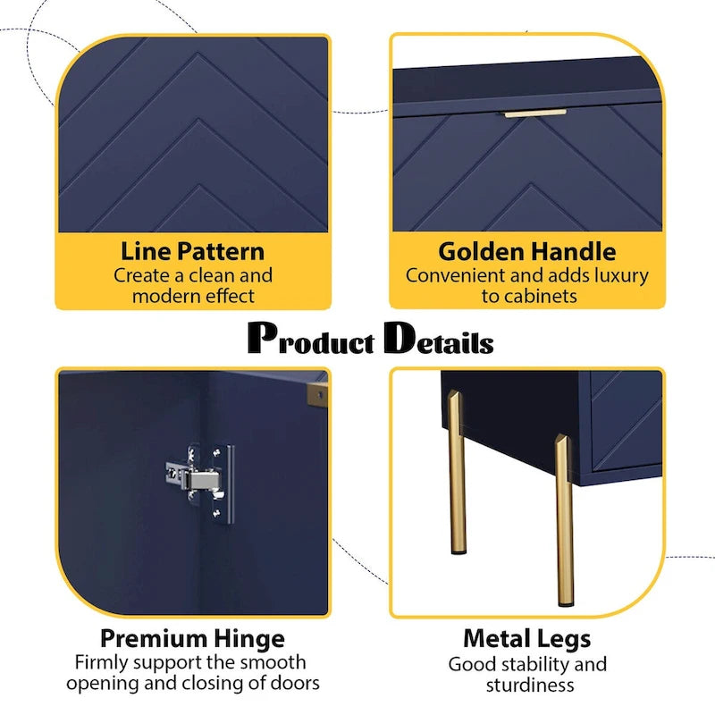 Mid-Century Four Door Storage Buffets Sideboards