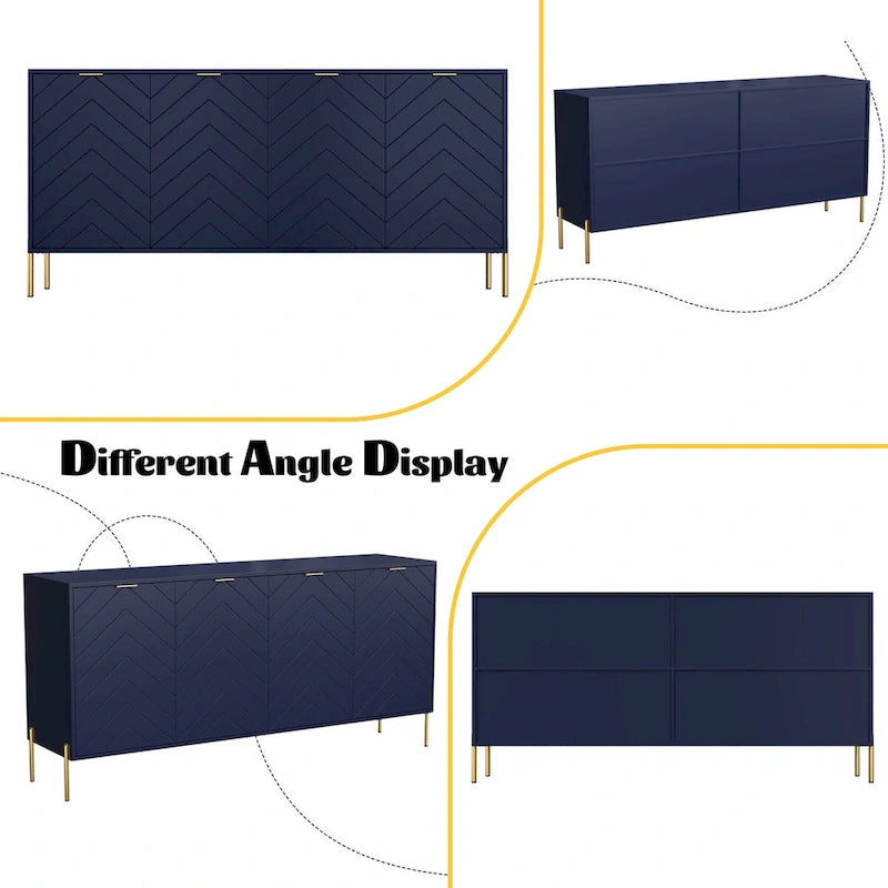 Mid-Century Four Door Storage Buffets Sideboards