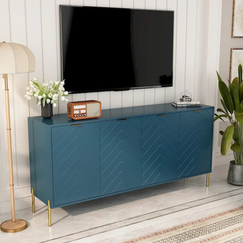 Mid-Century Four Door Storage Buffets Sideboards