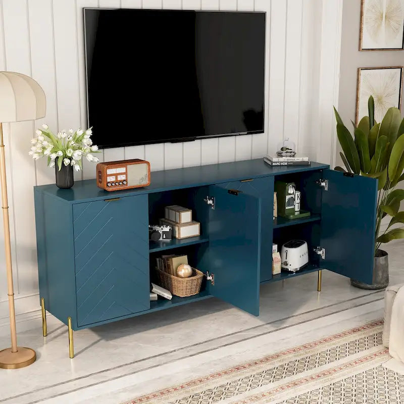 Mid-Century Four Door Storage Buffets Sideboards