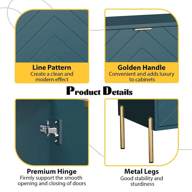 Mid-Century Four Door Storage Buffets Sideboards