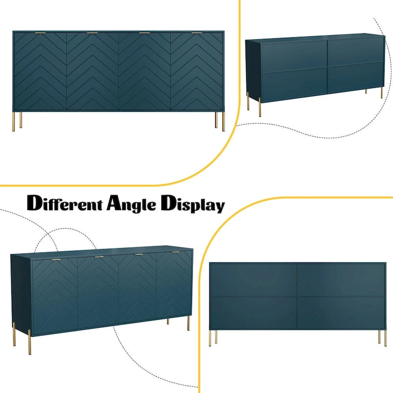 Mid-Century Four Door Storage Buffets Sideboards