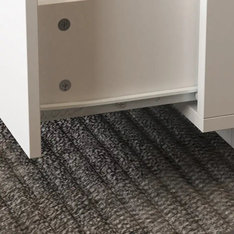 Luminous Chic: White Dual-Drawer Coffee Table with LED Display Top