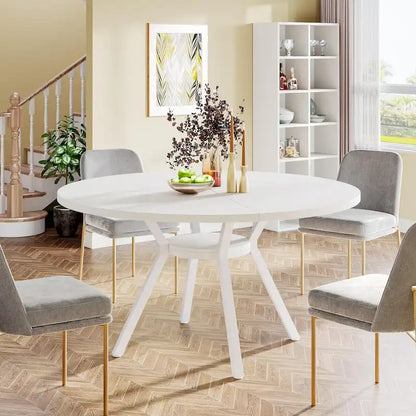 47 Inches Modern Round Dining Table for 4 - 47.2D x 47.2W x 29.9H