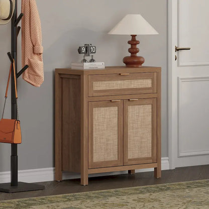 SICOTAS Farmhouse Sideboard Buffet Cabinet Set of 2 with Drawer - N/A