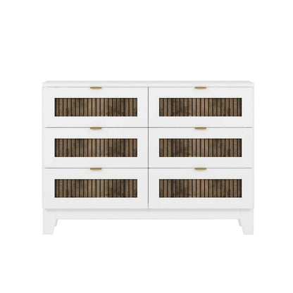 4-Piece Bedroom Set: Farmhouse Platform Bed, Nightstand, and Dresser with Metal Handles