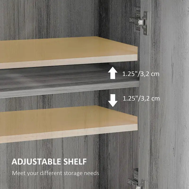 HOMCOM Farmhouse Barn Door Accent Cabinet, Kitchen Sideboard Storage Cabinet with Double Doors, Drawer, and Adjustable Shelf