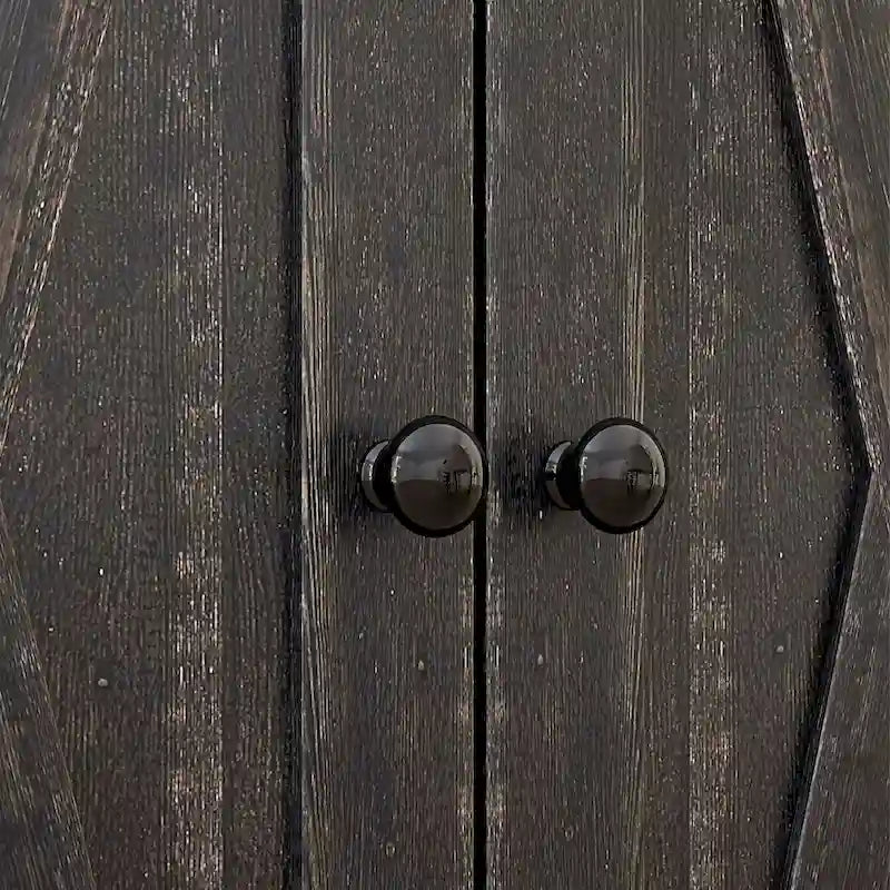 HOMCOM Farmhouse Barn Door Accent Cabinet, Kitchen Sideboard Storage Cabinet with Double Doors, Drawer, and Adjustable Shelf