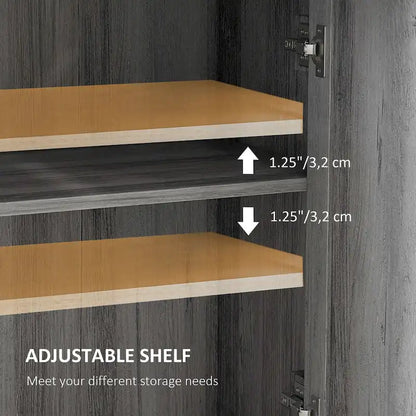 HOMCOM Farmhouse Barn Door Accent Cabinet, Kitchen Sideboard Storage Cabinet with Double Doors, Drawer, and Adjustable Shelf