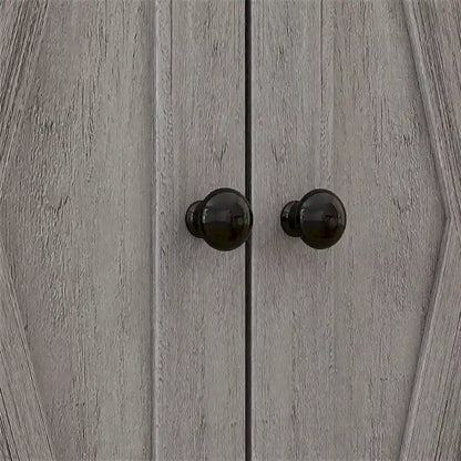 HOMCOM Farmhouse Barn Door Accent Cabinet, Kitchen Sideboard Storage Cabinet with Double Doors, Drawer, and Adjustable Shelf