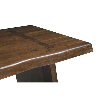 Riley Live Edge Solid Wood Double Pedestal Dining Table
